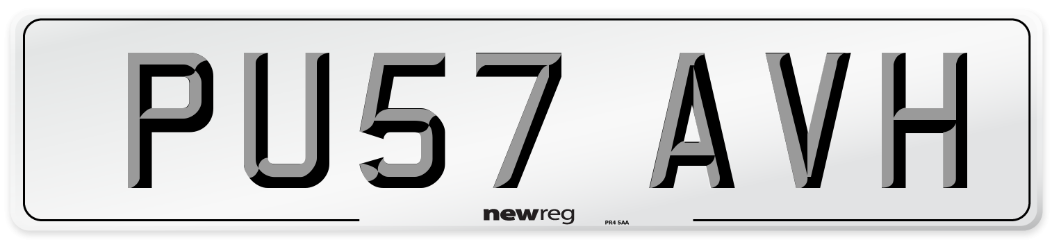 PU57 AVH Number Plate from New Reg
